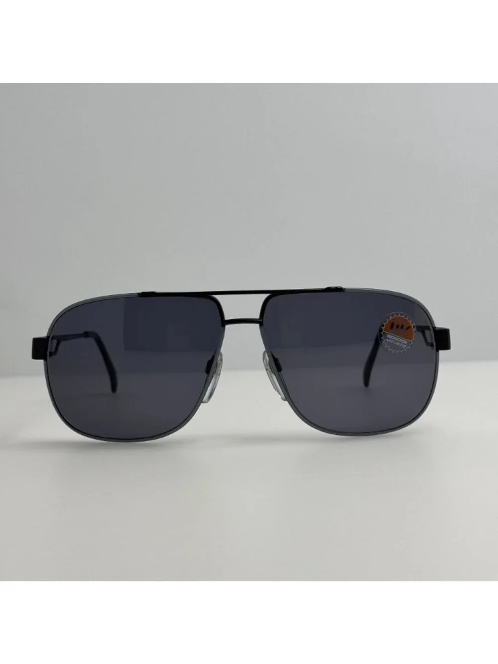 Luxottica Sunglasses 1265 Black Grey Avant Garde Vintage Frames Italy Retro Demo